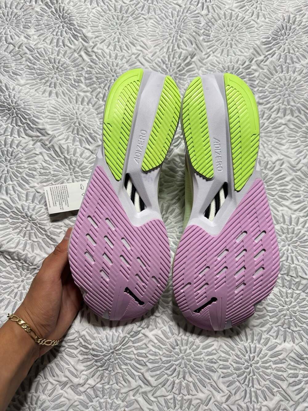 Adidas Adizero Boston 12 Running Shoes White Green Spark Men’s 11.5 IG3321 - Picture 7 of 11